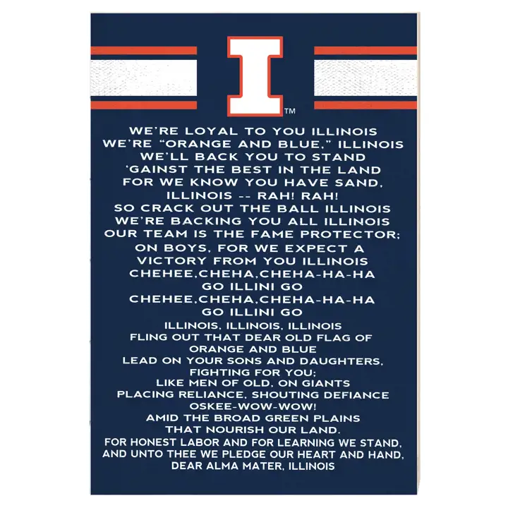 Panneau du chant de combat des Illinois Fighting Illini