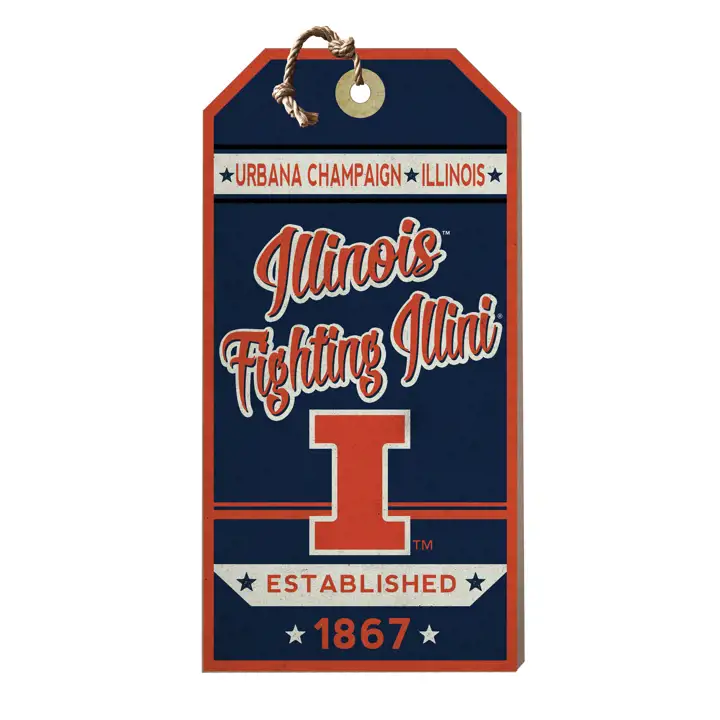 Étiquette suspendue esprit d'équipe Illinois Fighting Illini AST