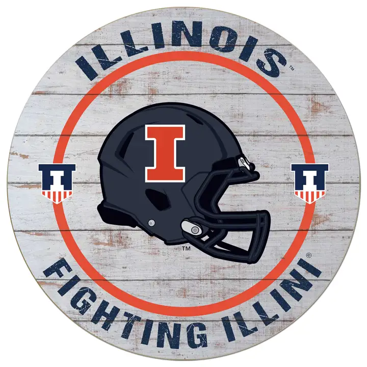 Illinois Fighting Illini Panneau rond 20x20 - Casque AST