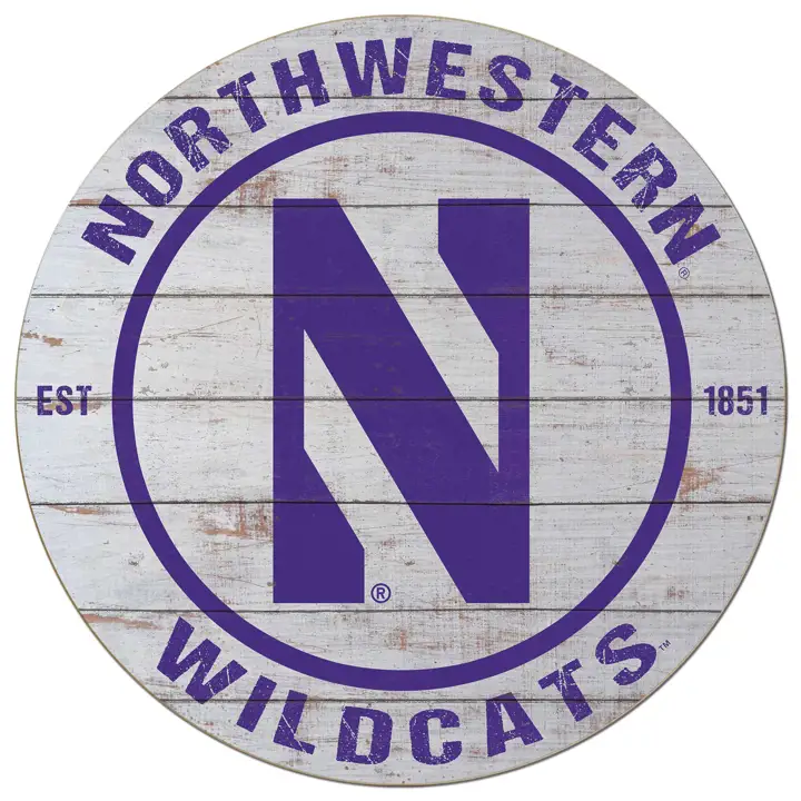 Panneau circulaire classique des Wildcats de Northwestern 20x20 - AST