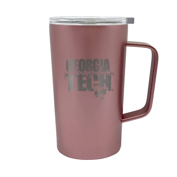 "Mug « Hustle » 16 oz Georgia Tech Yellow Jackets rose"