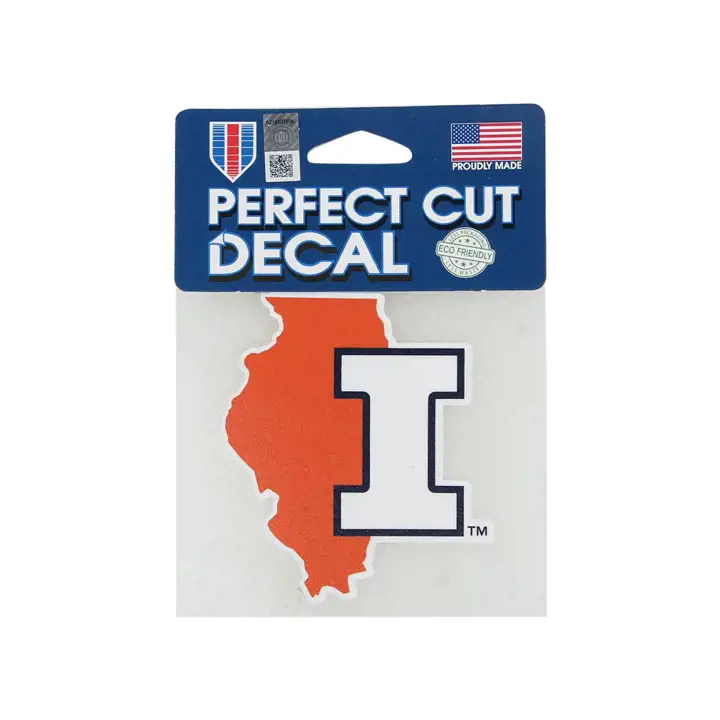 Autocollant découpé Illinois Fighting Illini 4x4 - État
