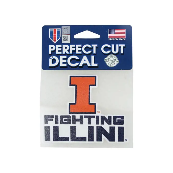 Décalcomanie découpée Illinois Fighting Illini 4x4 - Slogan ast