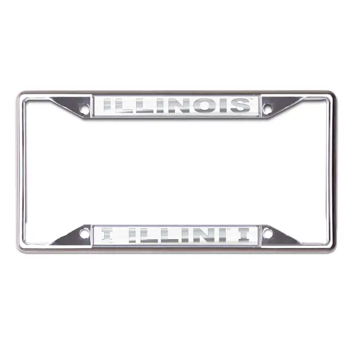 Illinois Fighting Illini Cadre Découpé au Laser argent