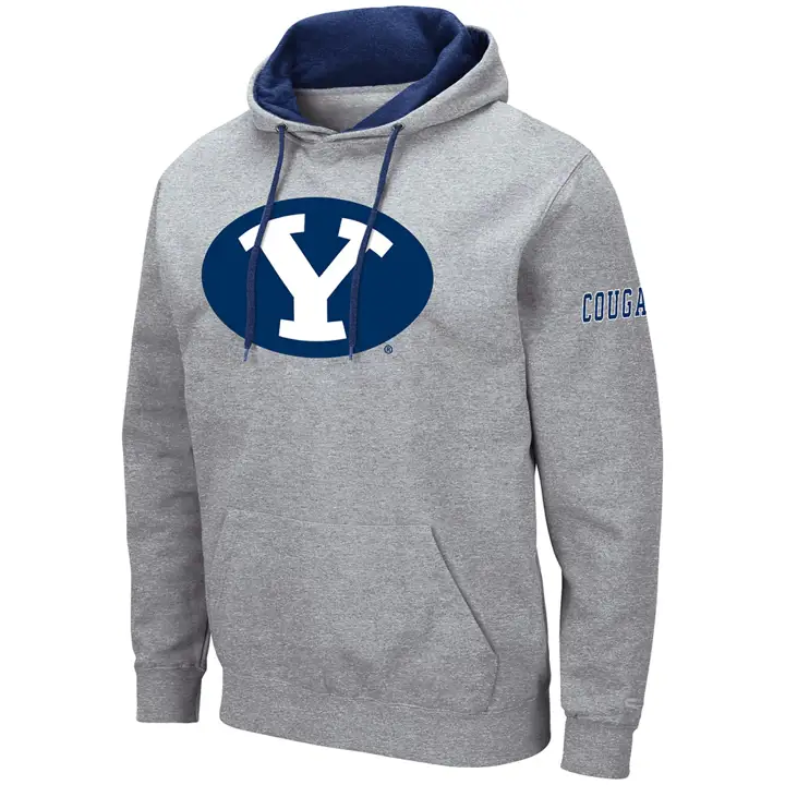 Sweat à capuche BYU Cougars NCAA grand logo gris clair