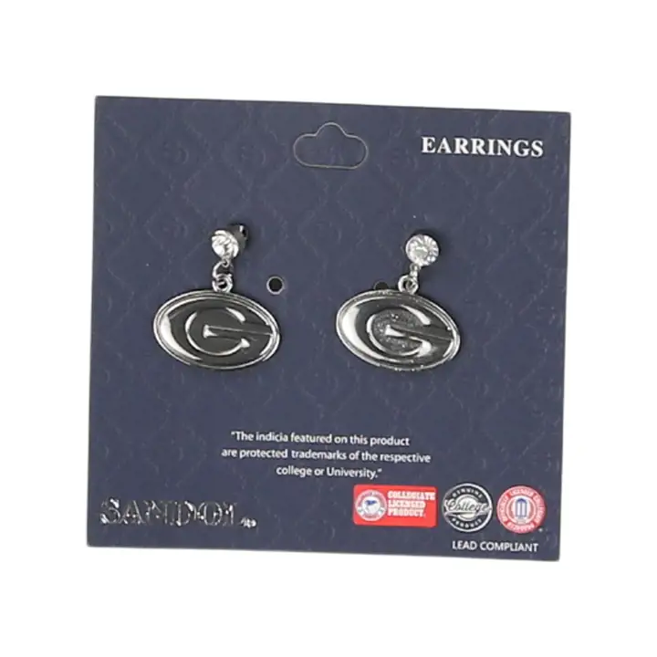 Boucles d'oreilles équipe Georgia Bulldogs argentées
