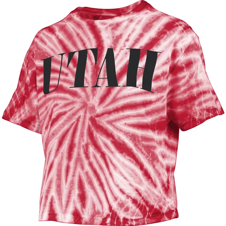T-shirt court tie-dye femme NCAA Utah Utes 22 ROUGE