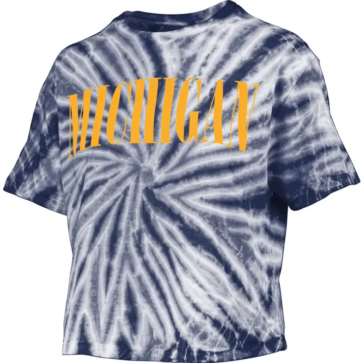 Michigan Wolverines T-shirt court tie-dye NCAA femme 22 NAV