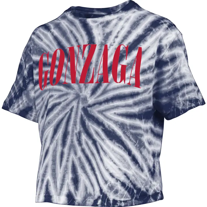 T-shirt court tie-dye femme NCAA Gonzaga Bulldogs 22 MARINE