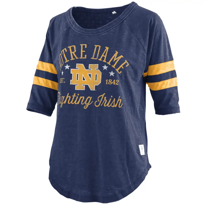 T-shirt Jade Femme Notre Dame Fighting Irish NCAA 22 MARINE