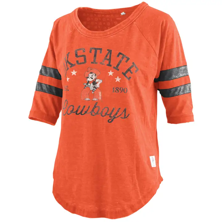 T-shirt vert jade NCAA Oklahoma State Cowboys pour femme 22 ORG