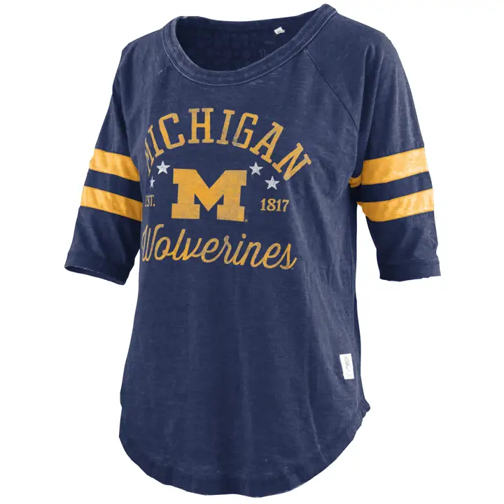 T-shirt Jade femme NCAA Michigan Wolverines 22 NAVY
