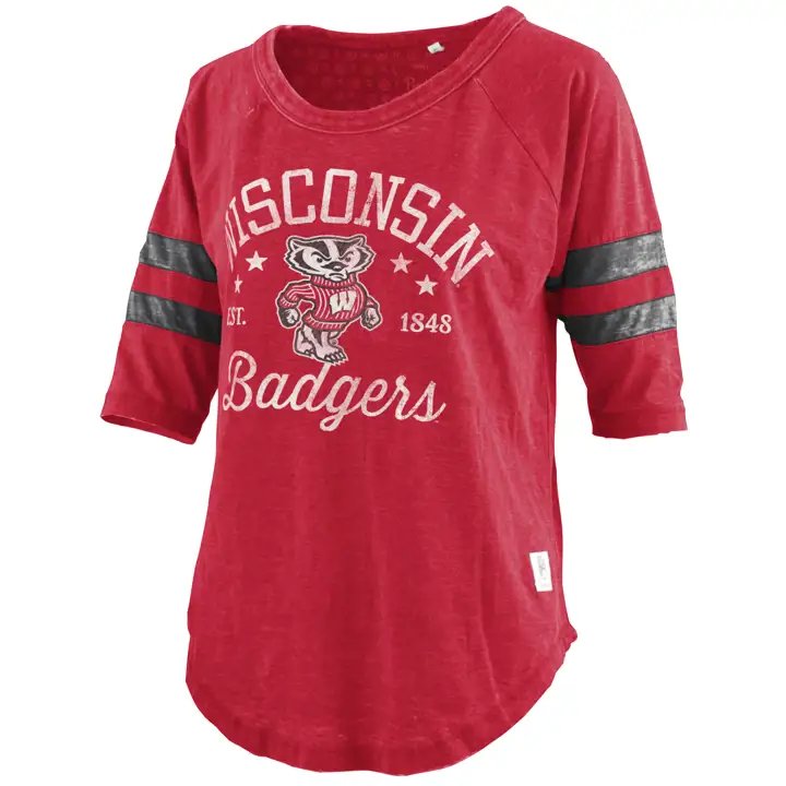 T-shirt Jade Rouge 22 NCAA Femme Wisconsin Badgers