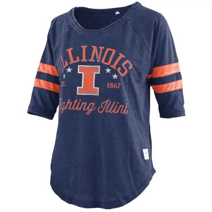 T-shirt Jade Illinois Fighting Illini NCAA pour femme 22 MARINE