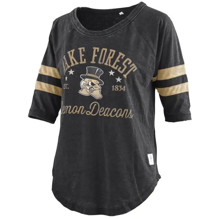 Wake Forest Demon Deacons NCAA Women's Jade T-Shirt 22 BLK