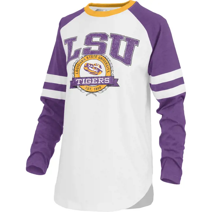 T-shirt à manches longues L.S.U. NCAA Femme Brooking 22 BLC/VIO/OR