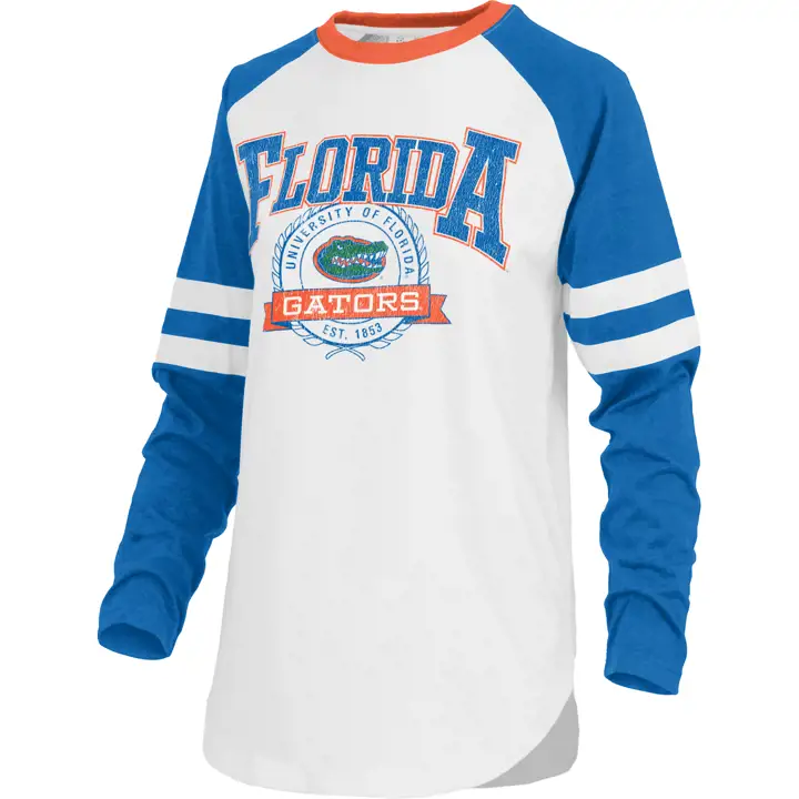 T-shirt à manches longues Brooking NCAA pour femme Florida Gators 22 BLC/RBL/O