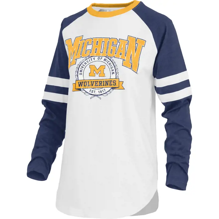 Michigan Wolverines T-shirt manches longues NCAA Brooking femme 22 BLA/