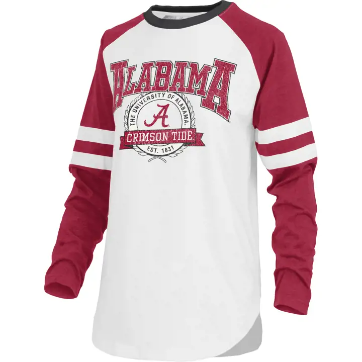 T-shirt à manches longues Brooking Alabama Crimson Tide NCAA pour femme 22, blanc