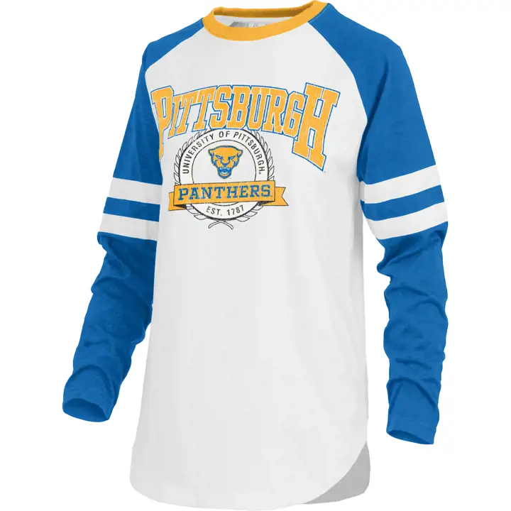 Pittsburgh Panthers NCAA Women's Brooking LS T-Shirt 22 WHT/