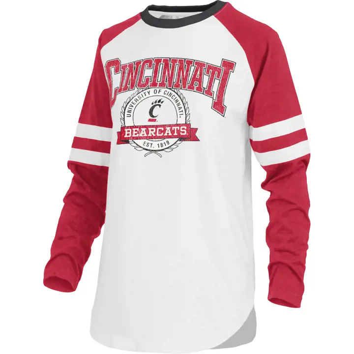 Cincinnati Bearcats NCAA Women's Brooking LS T-Shirt 22 WHT