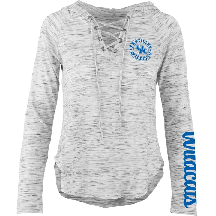 T-shirt à capuche à manches longues Kentucky Wildcats NCAA pour femme - Kate - Gris 22