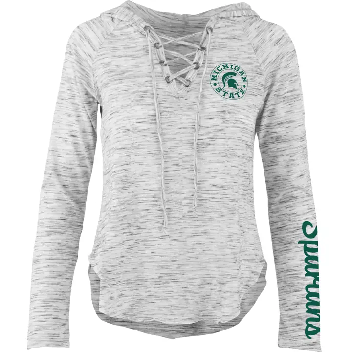 T-shirt à capuche manches longues NCAA pour femme Michigan State Spartans Kate