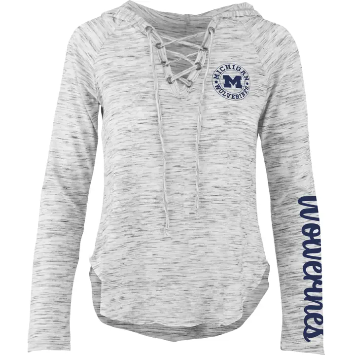 T-shirt à capuchon et manches longues Michigan Wolverines NCAA pour femme Kate 22 G
