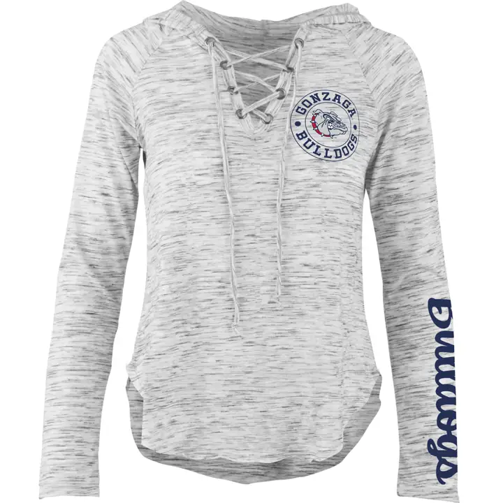 T-shirt à manches longues à capuche NCAA pour femme Gonzaga Bulldogs Kate 22 GRY