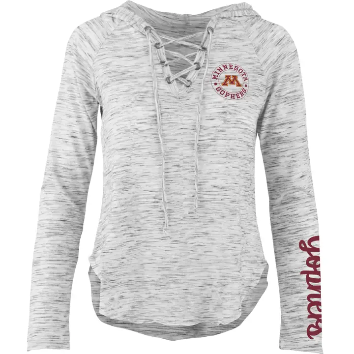 T-shirt à manches longues à capuche Kate des Golden Gophers du Minnesota NCAA pour femme