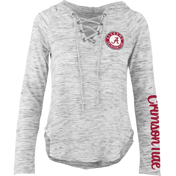 T-shirt à capuchon et manches longues NCAA pour femme Alabama Crimson Tide Kate 22