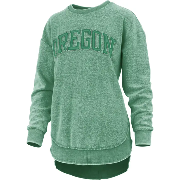 Oregon Ducks NCAA Sweat-shirt en polaire délavé vintage pour femme GRN