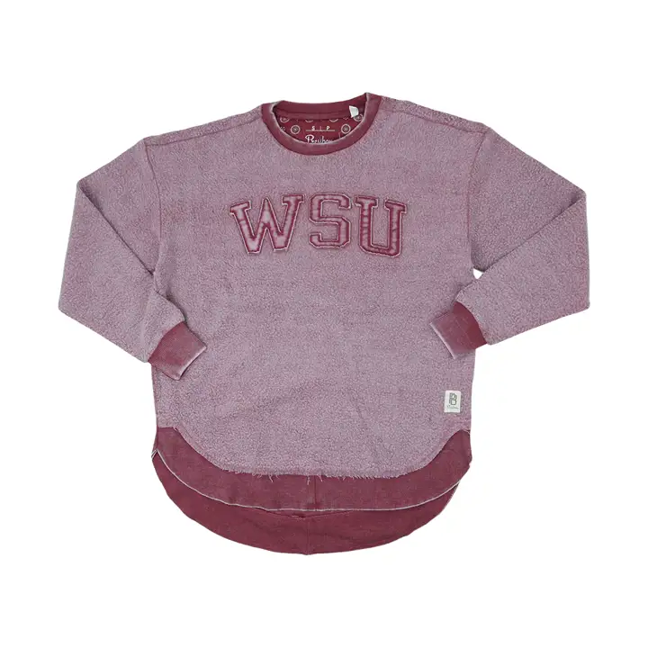 Sweat à capuche en molleton délavé vintage NCAA Washington State Cougars pour femme