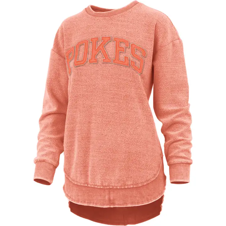 Sweat à capuche en molleton délavé vintage NCAA pour femme Oklahoma State Cowboys