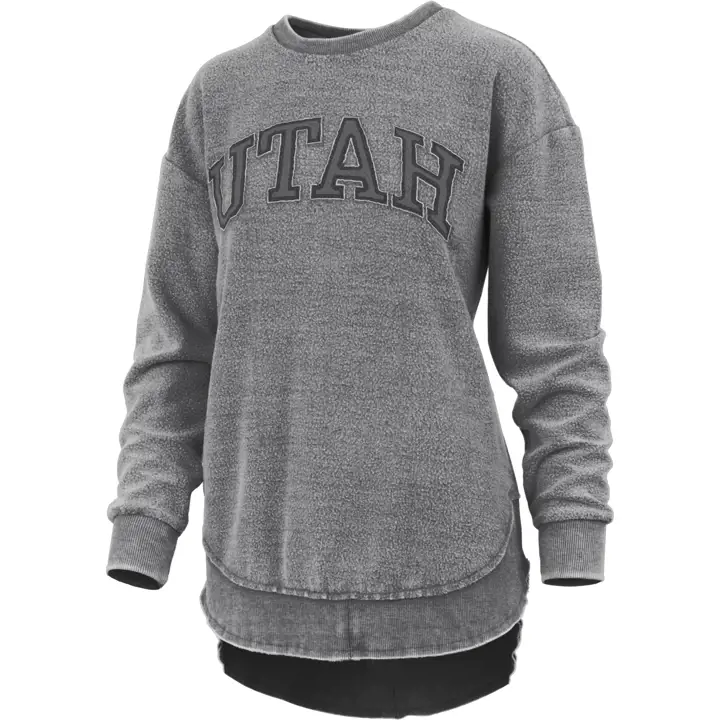 Utah Utes NCAA - Sweat-shirt polaire délavé vintage femme - Noir