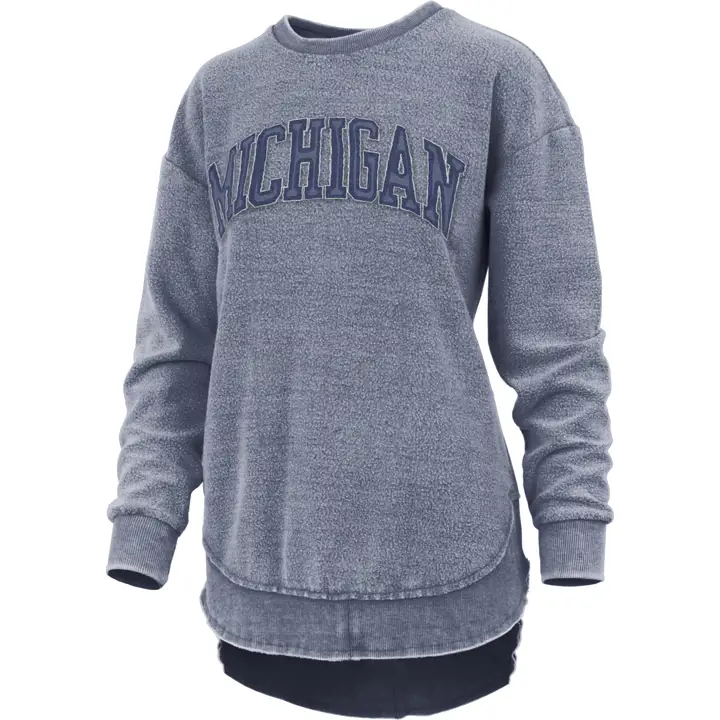 Sweat-shirt polaire délavé vintage Michigan Wolverines NCAA pour femme