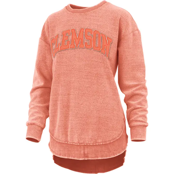 Chandail en molleton lavé de style rétro pour femme Clemson Tigers NCAA O