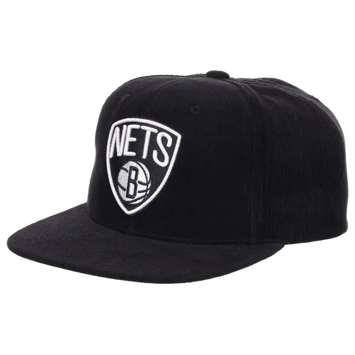 Brooklyn Nets NBA Casquette Snapback en velours côtelé noir/noir/gris