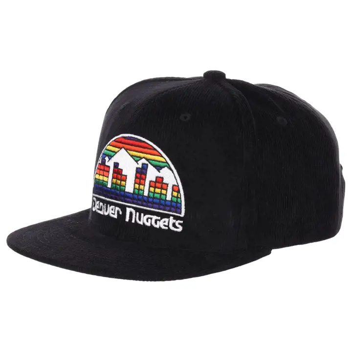 Casquette snapback Denver Nuggets NBA noire en velours côtelé noir/noir/bleu