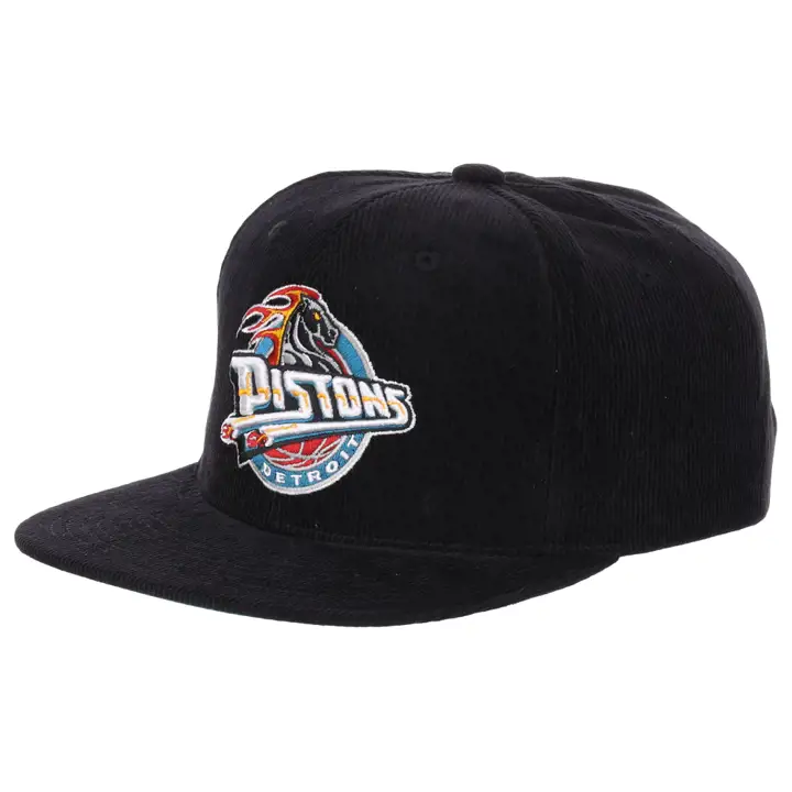 Detroit Pistons NBA Casquette Snapback en velours côtelé noir/noir/bleu sarcelle
