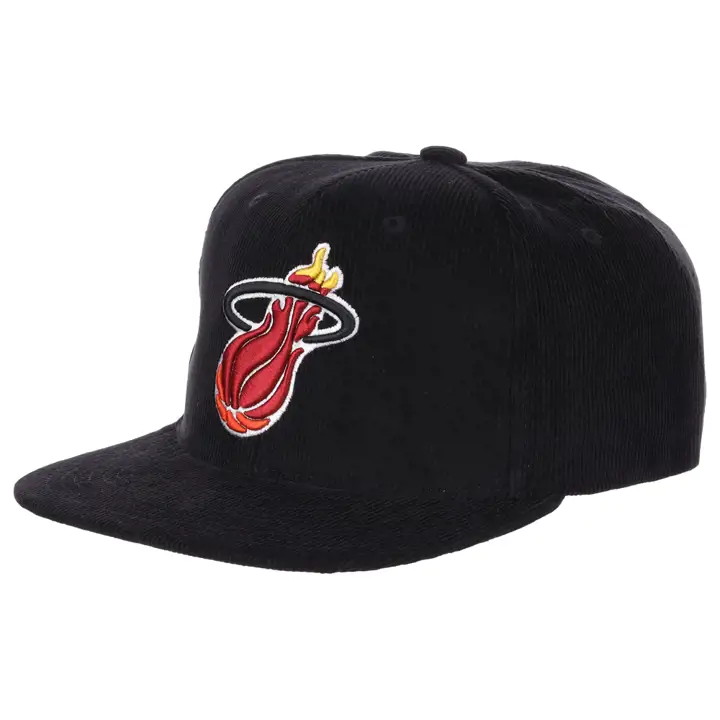 Casquette snapback Miami Heat NBA noire avec cordon blk/blk/rouge