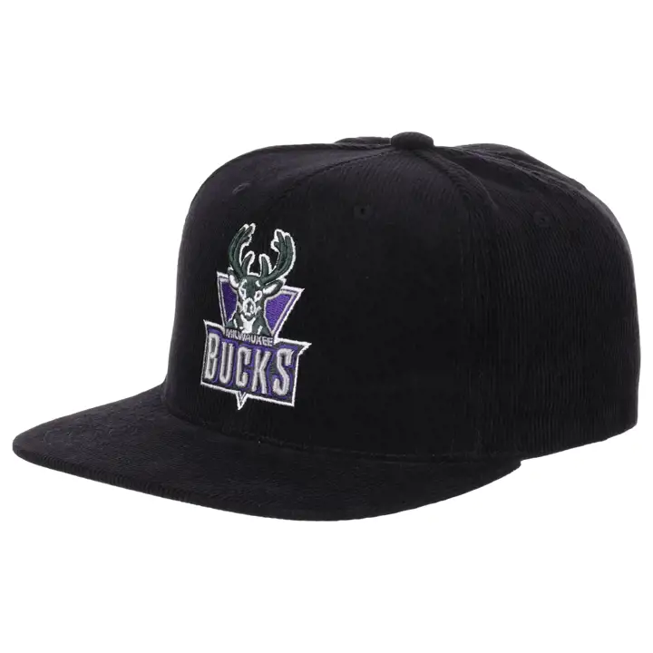 Casquette snapback Milwaukee Bucks NBA, cordon noir, noire/noire/verte