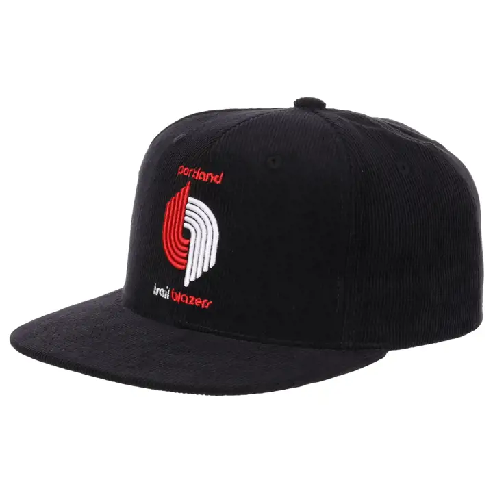 Casquette snapback Portland Trail Blazers NBA noire/noire/rouge avec cordon