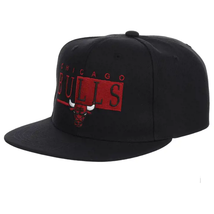 Chicago Bulls NBA Casquette Snapback Word Block noi/noi/gri