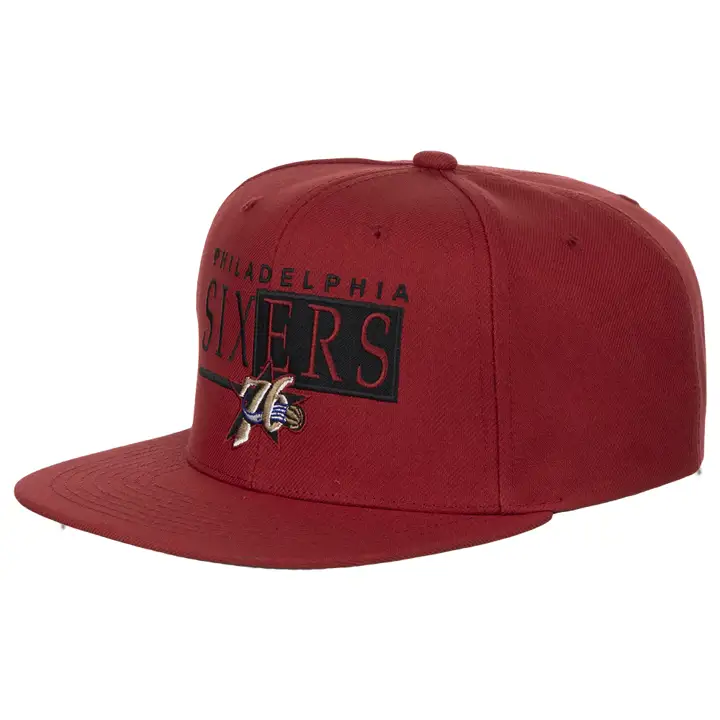 Casquette Snapback Philadelphia 76ers NBA Word Block noire/noire/grise