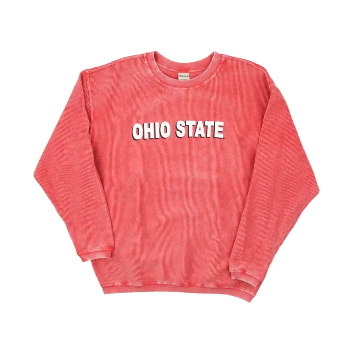 Sweat-shirt Femme Ohio State Buckeyes NCAA en velours côtelé ROUGE