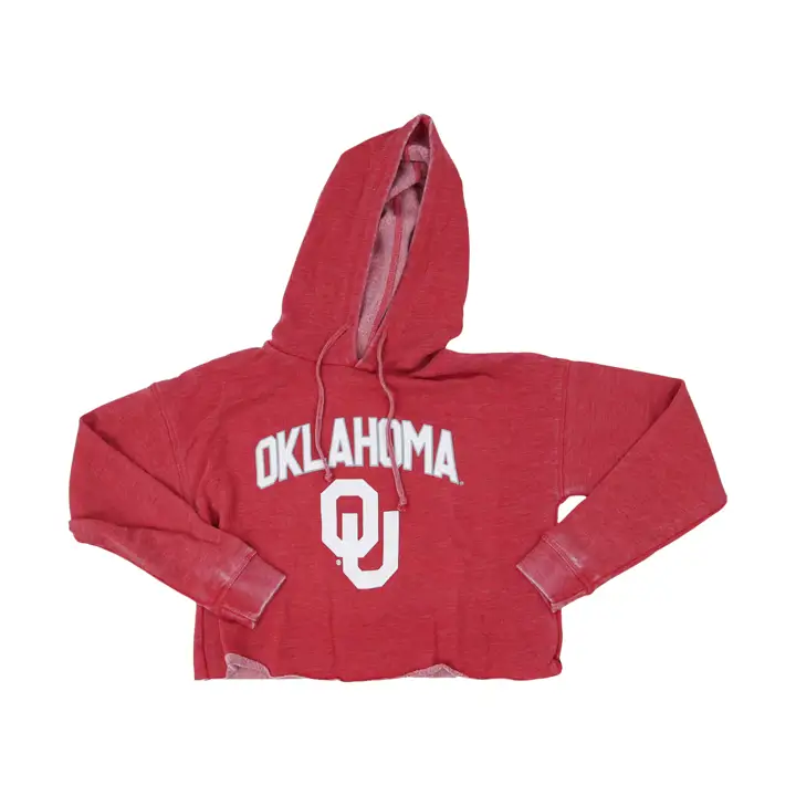 Sweat à capuche Oklahoma Sooners NCAA Campus Burnout pour femme CRIM