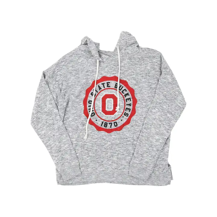 Sweat à capuche molletonné douillet pour femme NCAA Ohio State Buckeyes GRIS