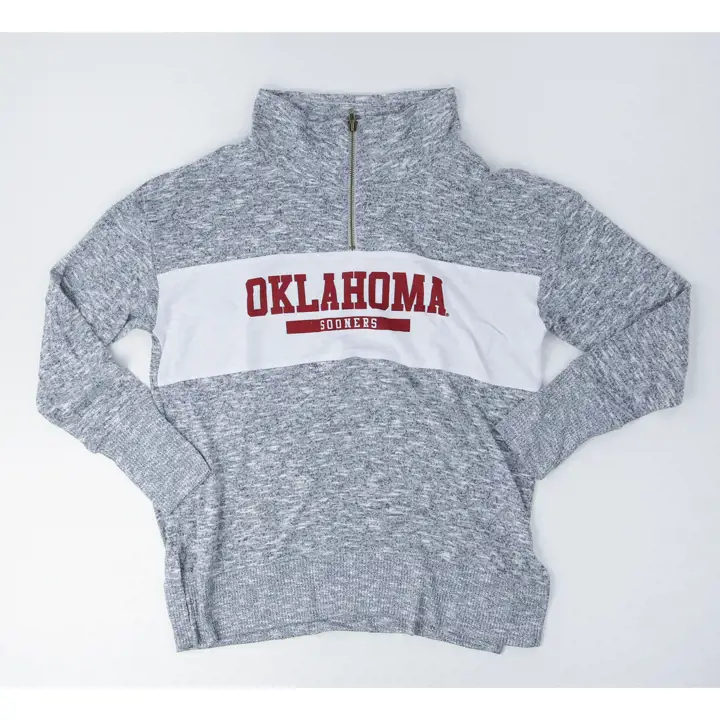 Polaire douillette 1/4 zip Oklahoma Sooners NCAA Femme GRIS