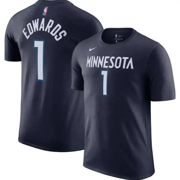 T-shirt M TWOLVES NBA Youth Icon N&N Anthony Edwards BLEU MARINE